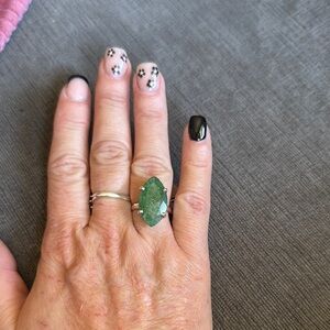 Stunning Green Gemstone Silver Ring